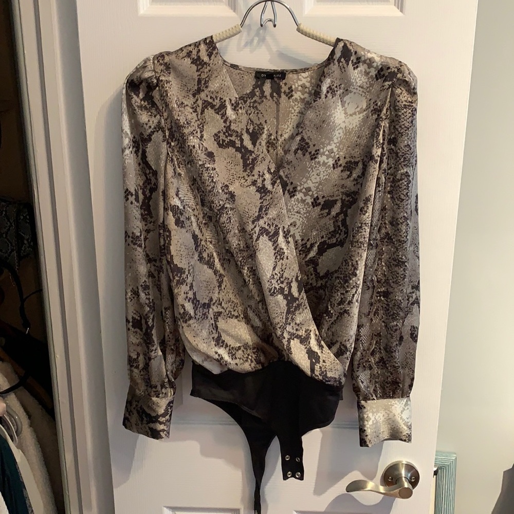 Snake print bodysuit - satin effect